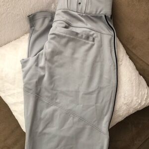 Men's Under Armour Piped Baseball Light Gray Pants NWOT